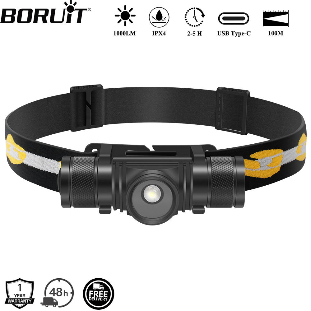 Lolin D32 - BORUiT D20 줌 LED 헤드램프 1000LM