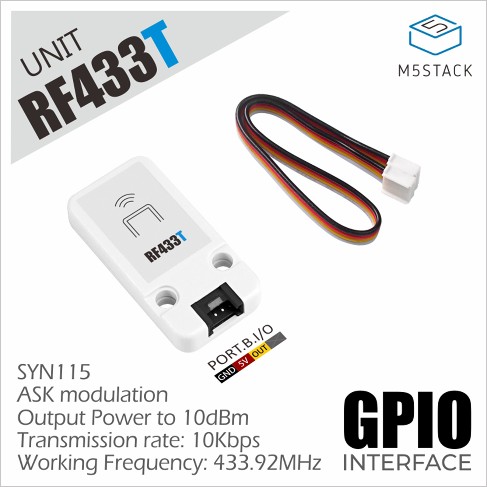 M5Stack - M5Stack 공식 RF UNIT 433MHz 송신기(SYN115)