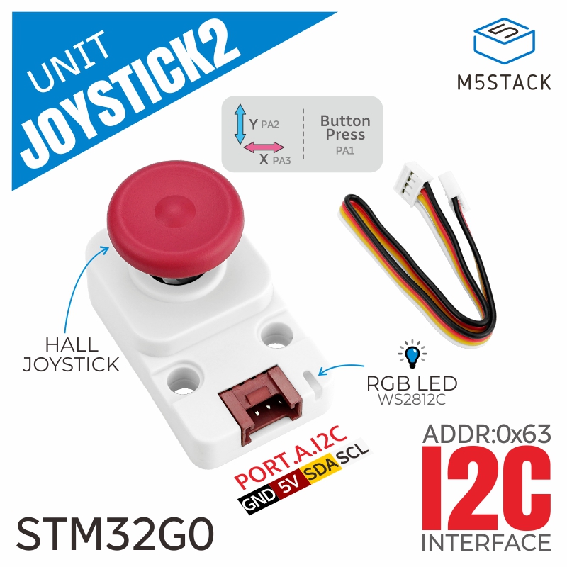 M5Stack - M5Stack 공식 I2c 조이스틱 2 유닛(STM32G030)