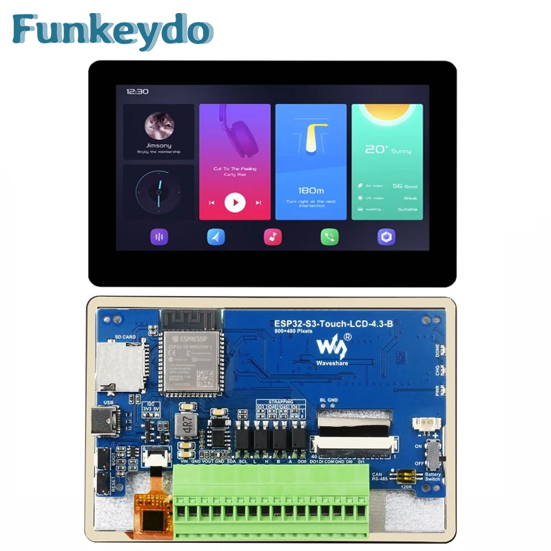 Lolin S3 - Waveshare ESP32-S3 4.3인치 IPS 터치스크린 LCD