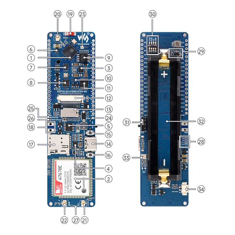 Waveshare ESP32-S3 A7670E 4G 개 - Lolin S3 리뷰 및 가격