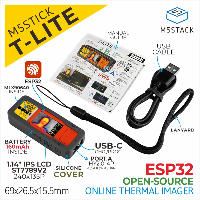 공식 M5Stack T-Lite 열상 카메라 Dev 키 - M5Stack Core2 리뷰 및 가격