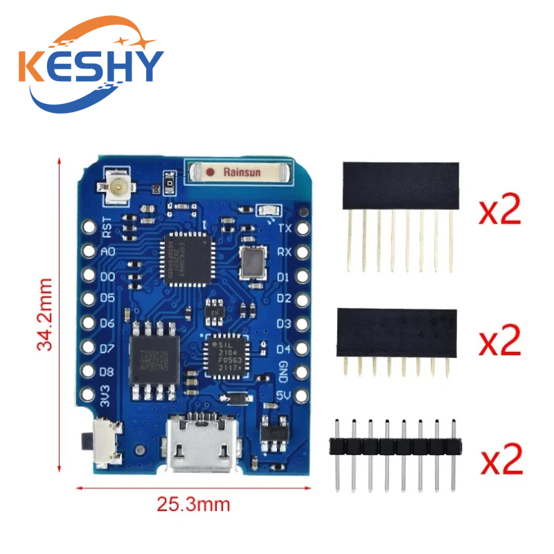 WEMOS D1 Mini Pro 16M 바이트 외부 안 - D1 Mini Pro 리뷰 및 가격