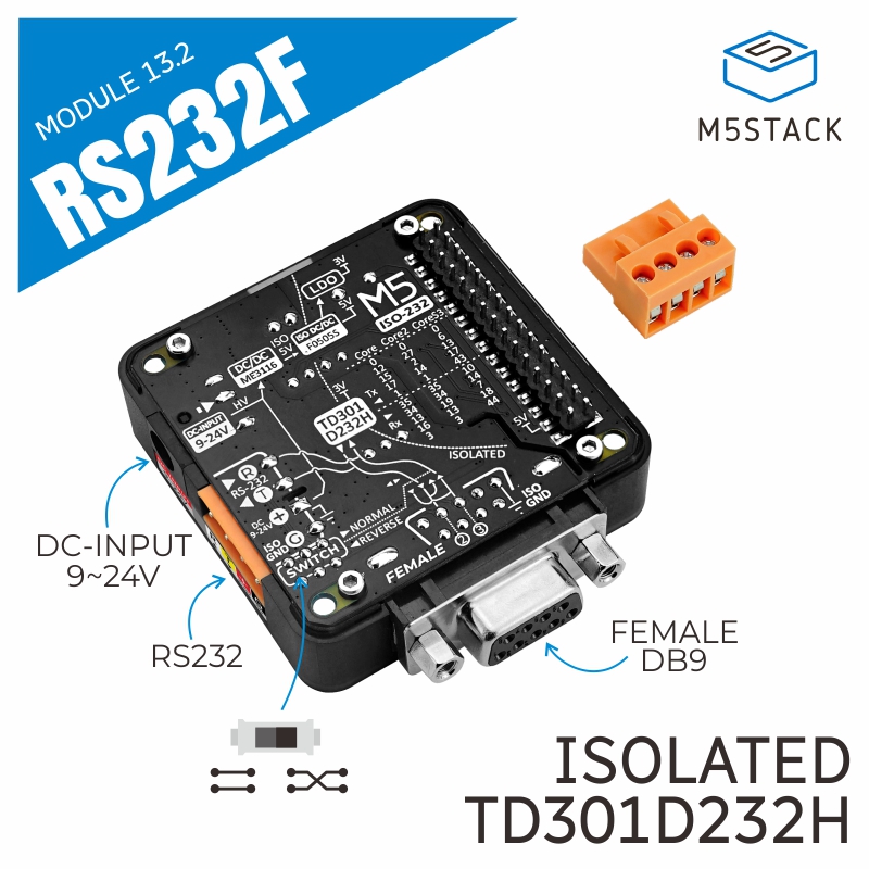 M5Stack 공식 RS232 모듈 13.2, DB9  - M5Stack 리뷰 및 가격