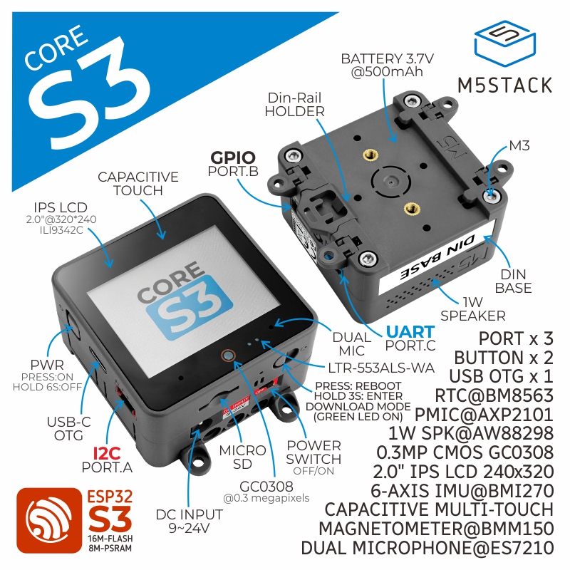 M5Stack 공식 ESP32-S3 2.0인치 터치 I - M5Stack Core2 리뷰 및 가격